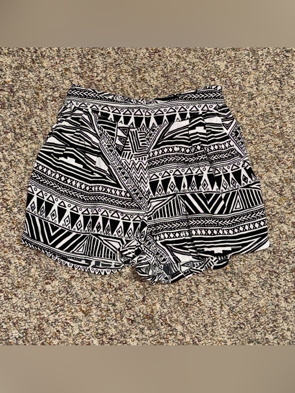 Women's size small shorts Black & White Tribal Print Women's Shorts